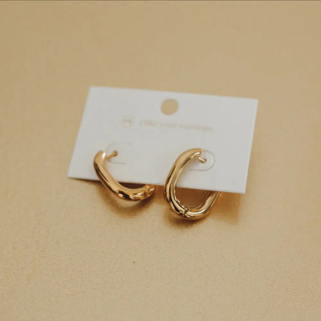 ✨ Golden Glow Waterproof Hoops
