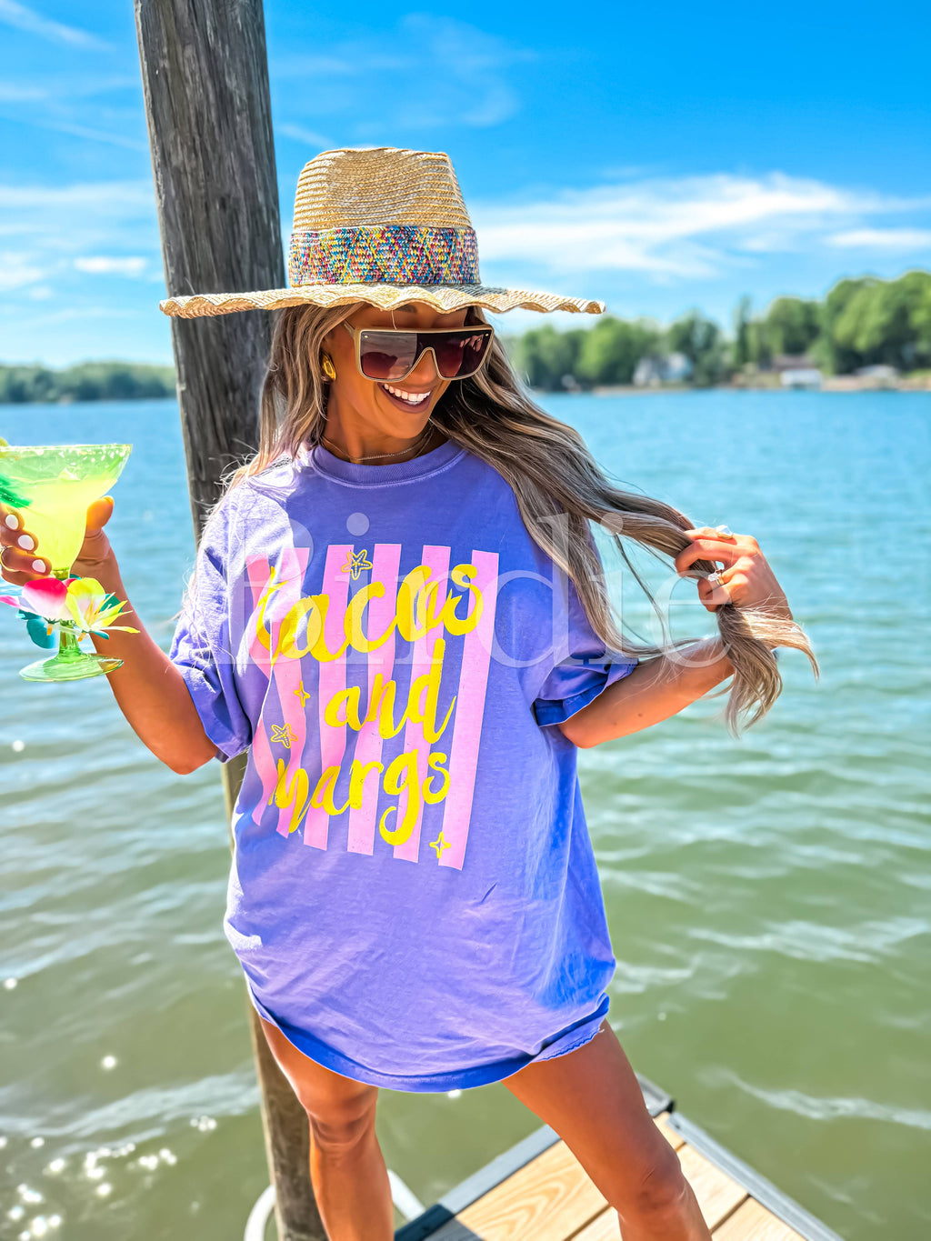 Striped Tacos & Margs Graphic Tee