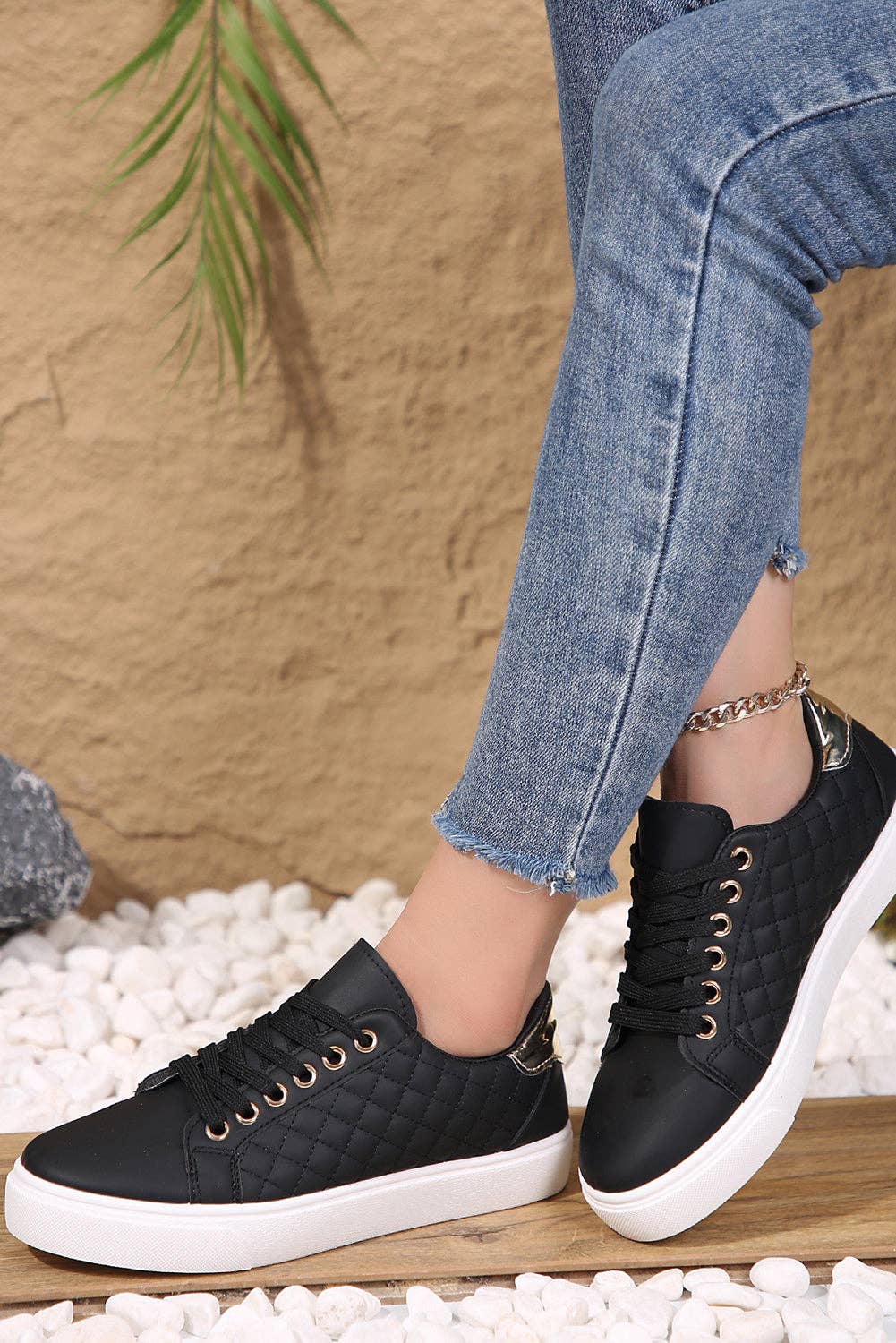 Harper Quilted Lace Up Sneakers