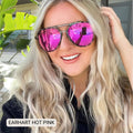 Earhart - Women’s Aviator Sunglasses–Polarized Everyday Chic- Hot Pink