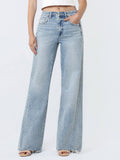 FLYING MONKEY SUPER HIGH RISE UNEVEN RAW HEM VINTAGE FLARE JEANS