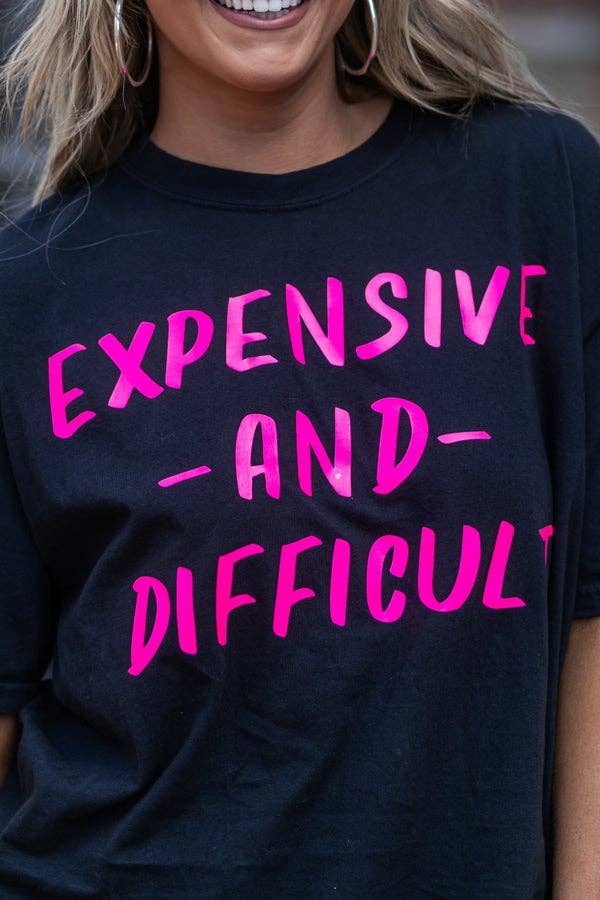 Expensive & Difficult Black Graphic Tee