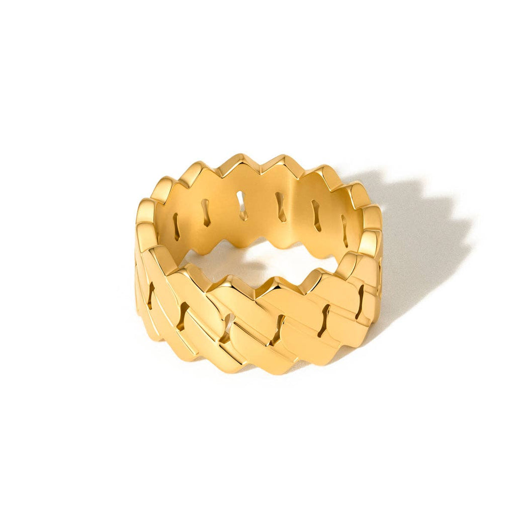 Banded Metal Statement Ring - WATERPROOF