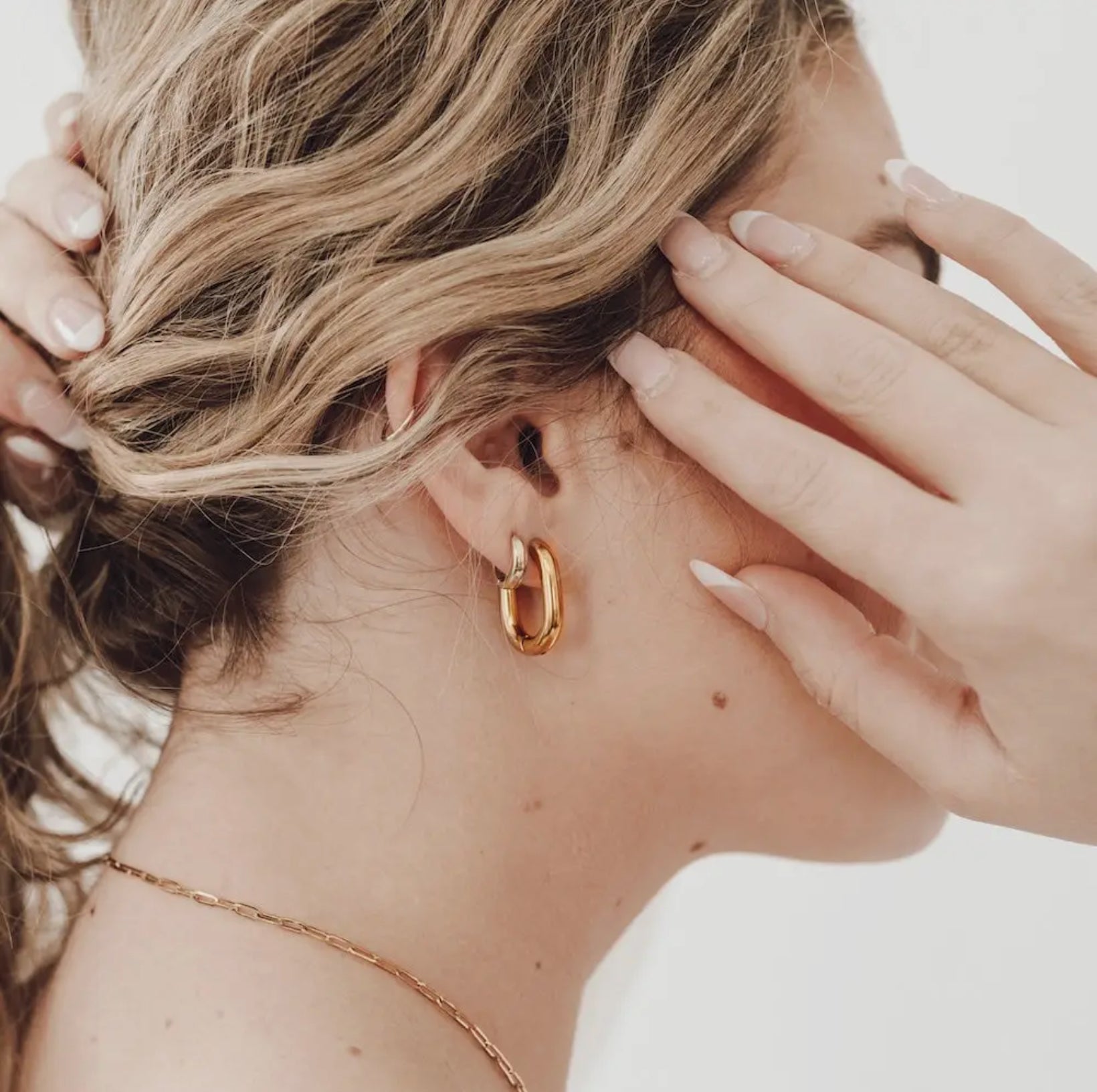 ✨ Golden Glow Waterproof Hoops