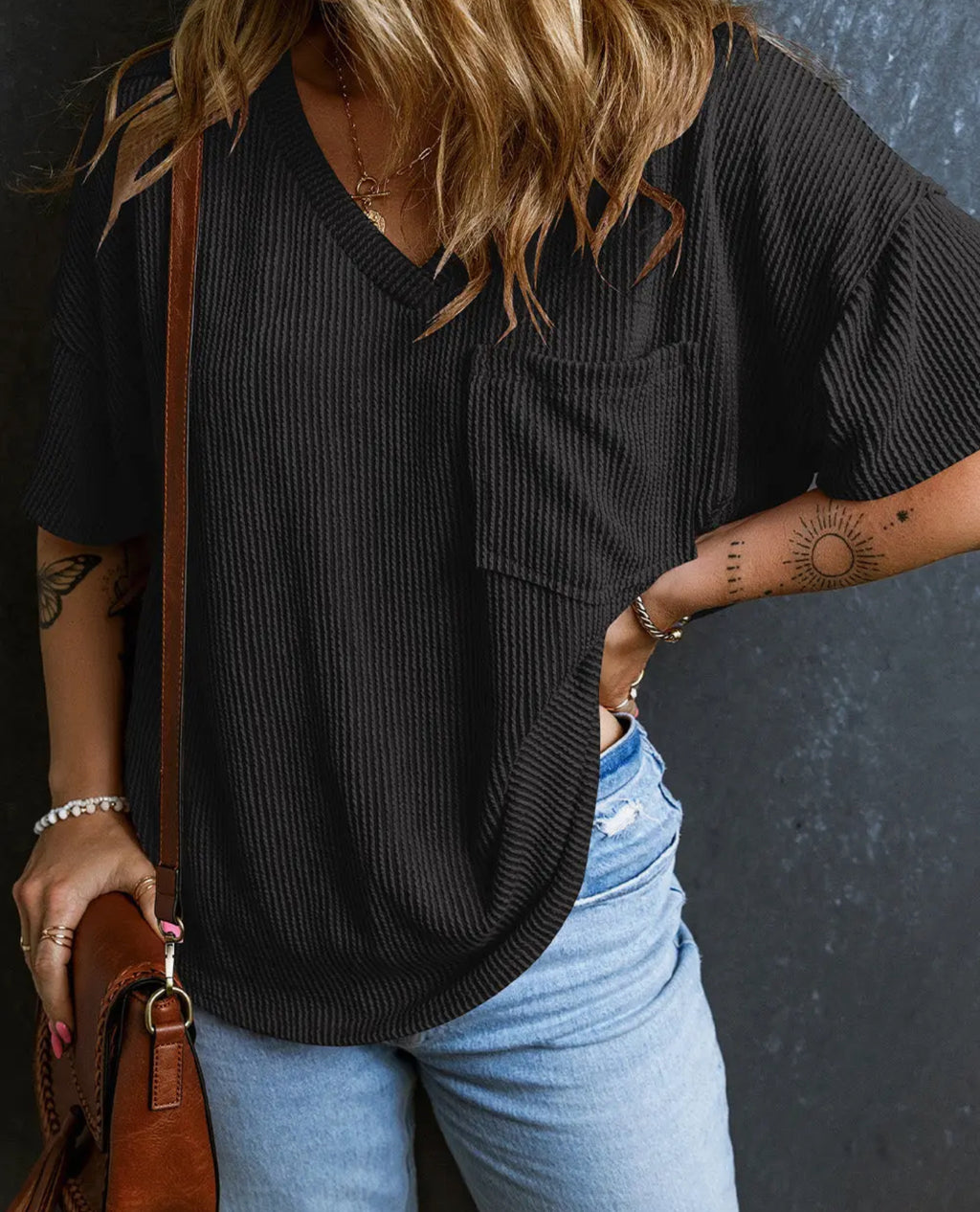 Valerian Corded pocket tee